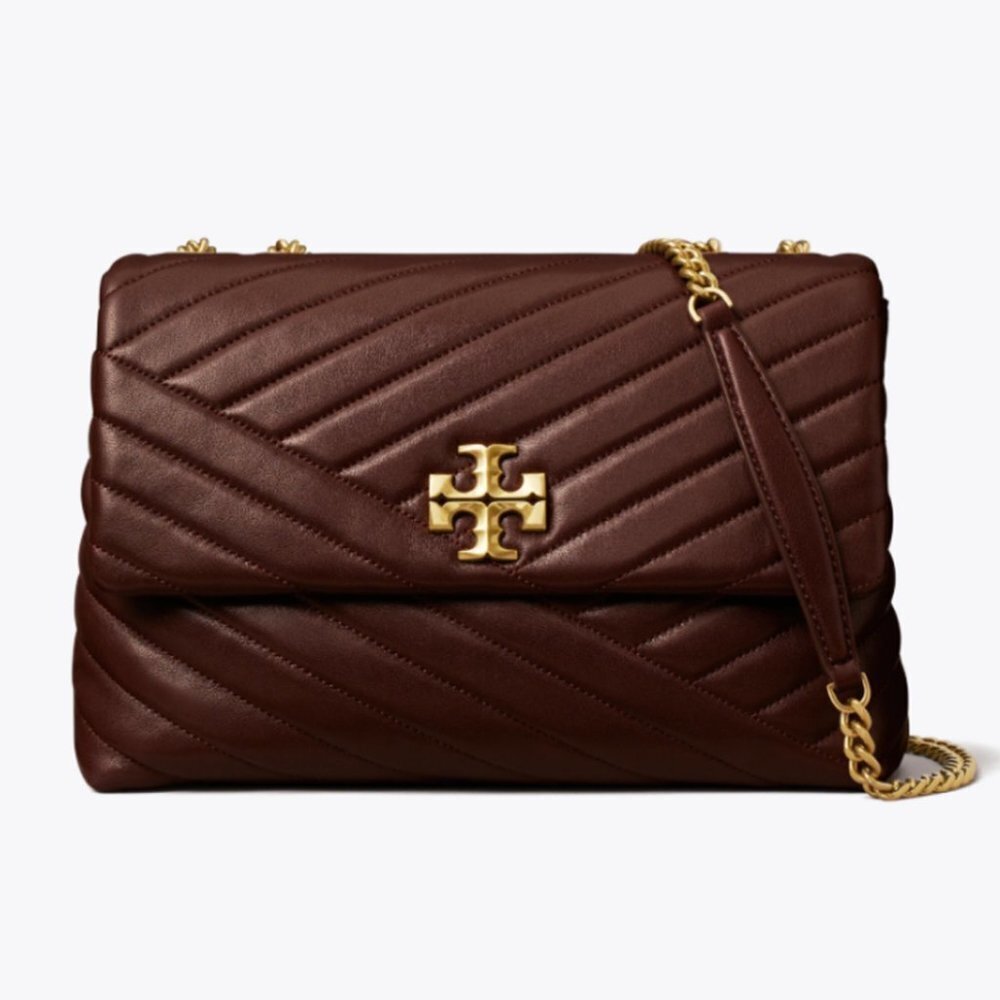 Tory Burch | Chain, Chevron Pattern, Leather, Kira, Color: Tempranillo (Used) - Picture 2 of 10
